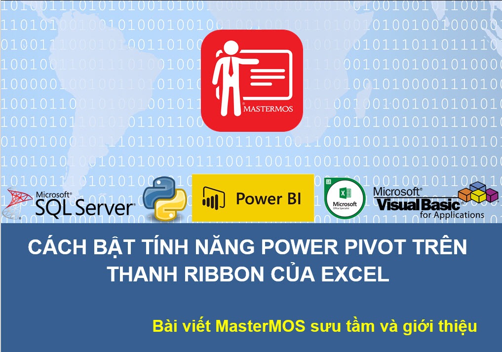 MasterMOS Education_Blog_Hoc Excel chuyen sau_Power Pivot - Cach bat tinh nang Power Pivot Add in trong Excel_1_Anh bia